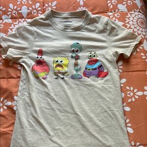 Nickelodeon Beige Kids T-Shirt with Cartoon Characters